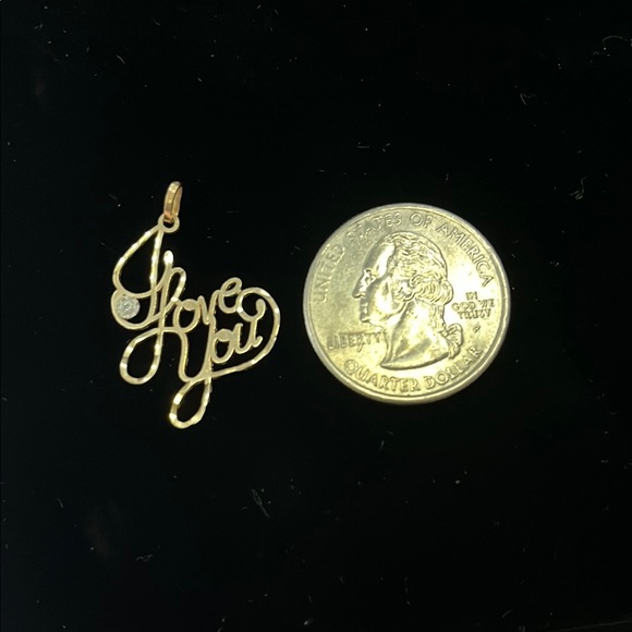 14k Gold 'I Love You' Pendant - Picture 2 of 2